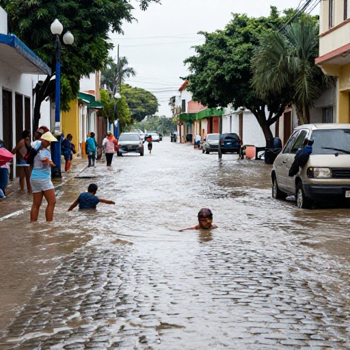 Lluvias y marea alta dejan anegadas las vías urbanas de Guayaquil