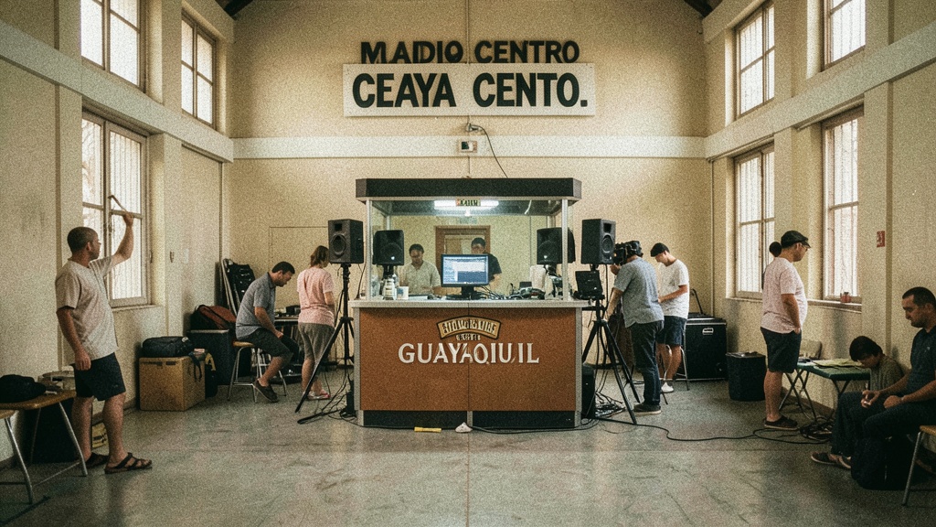 El presidente ecuatoriano se transmite en vivo desde Radio Centro en Guayaquil