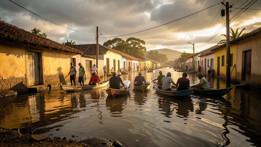 Agricultores de Daule usaron canoas para votar en medio de las inundaciones del 11 de abril
