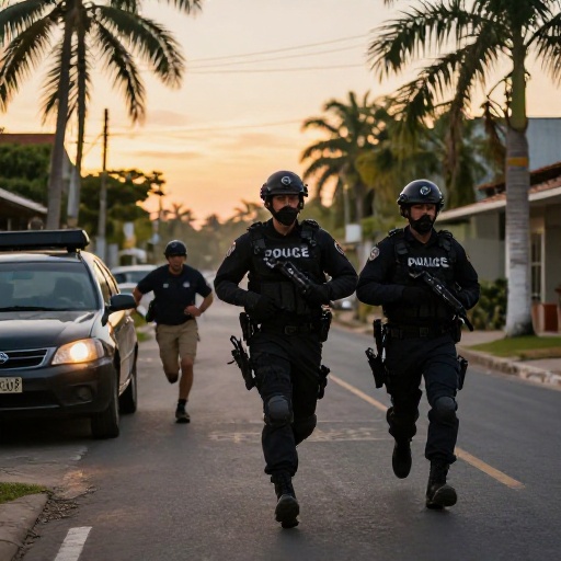 Operativo policial en Daule: tres detenidos tras persecución y disparos a vehículo