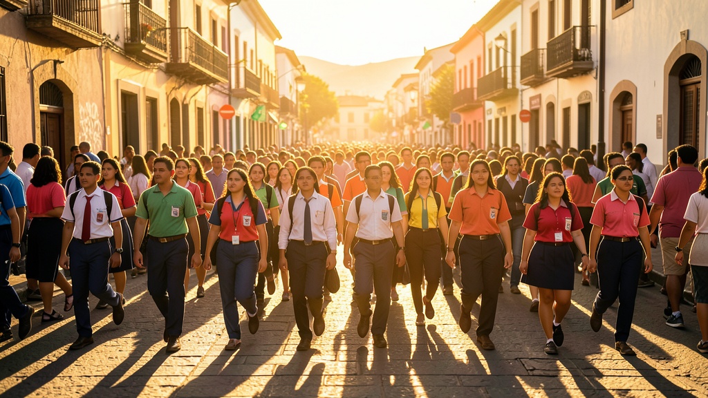 Estudiantes desfilaron por los 137 años de parroquialización de La Victoria