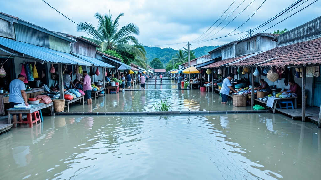Inundación de Salitre deja comercio cerrado y calles bajo el agua