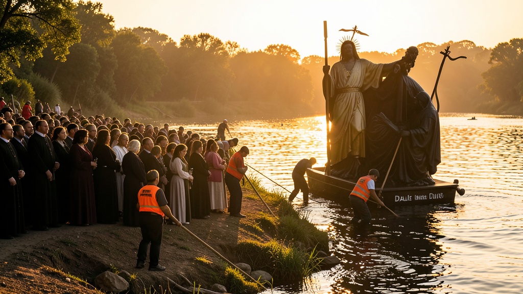 Romería fluvial del Cristo Negro en Daule: fe, tradición y logística municipal