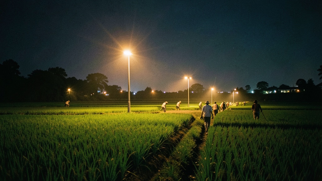 Iluminación pública en Km 4-ADELCA mejora seguridad y producción agrícola en Milagro