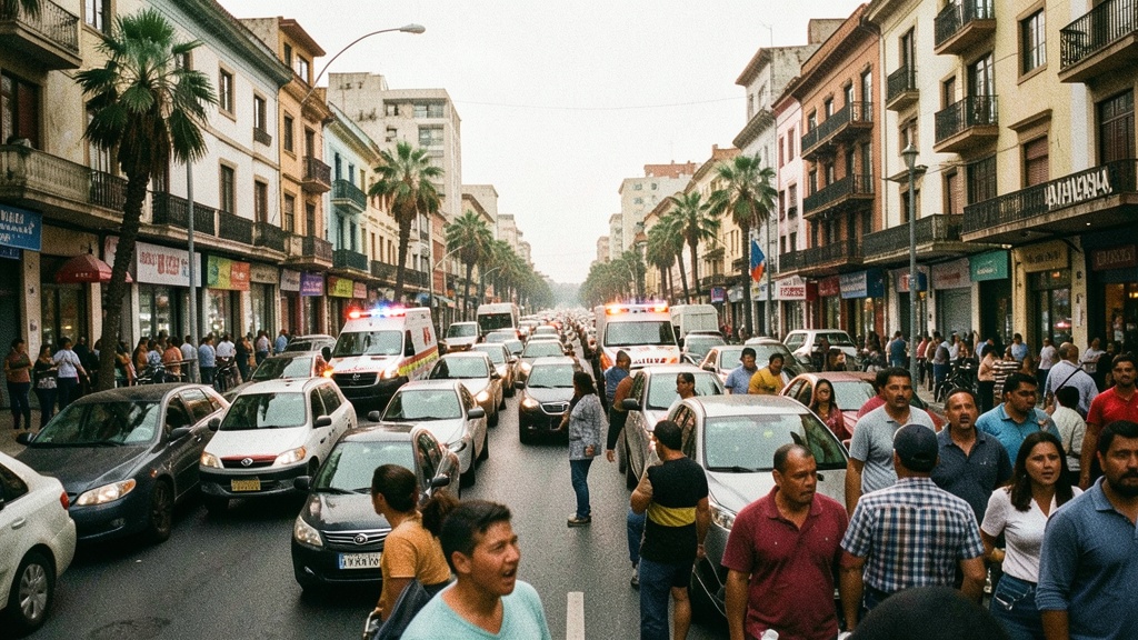 Bloqueo en vía de Santa Lucía tras accidente con cinco heridos