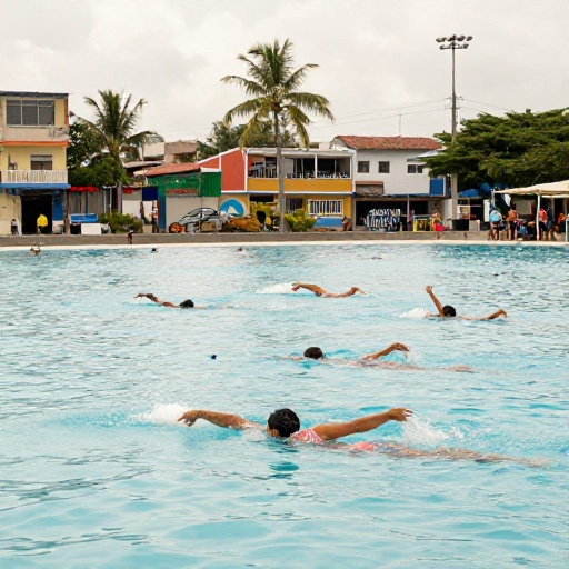 630 guayaquileños culminan con éxito el curso de natación en ZUMAR