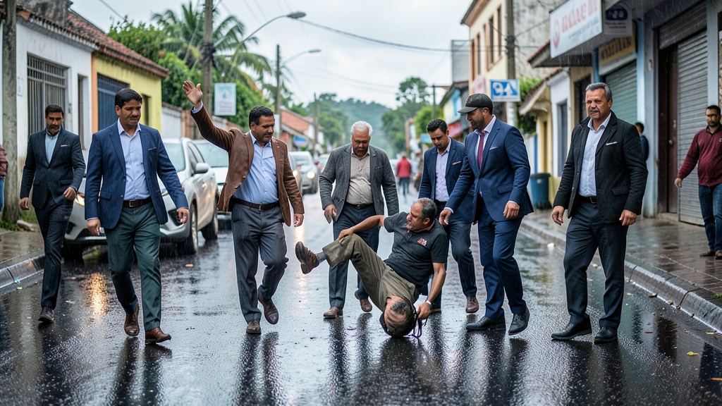 Vecinos de Daule rescatan a persona con discapacidad en la vía pública bajo la lluvia