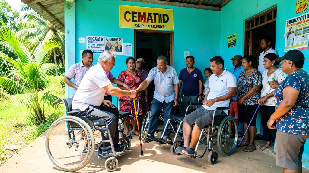 Durán entrega más de 40 sillas de ruedas y bastones en el CEMATID