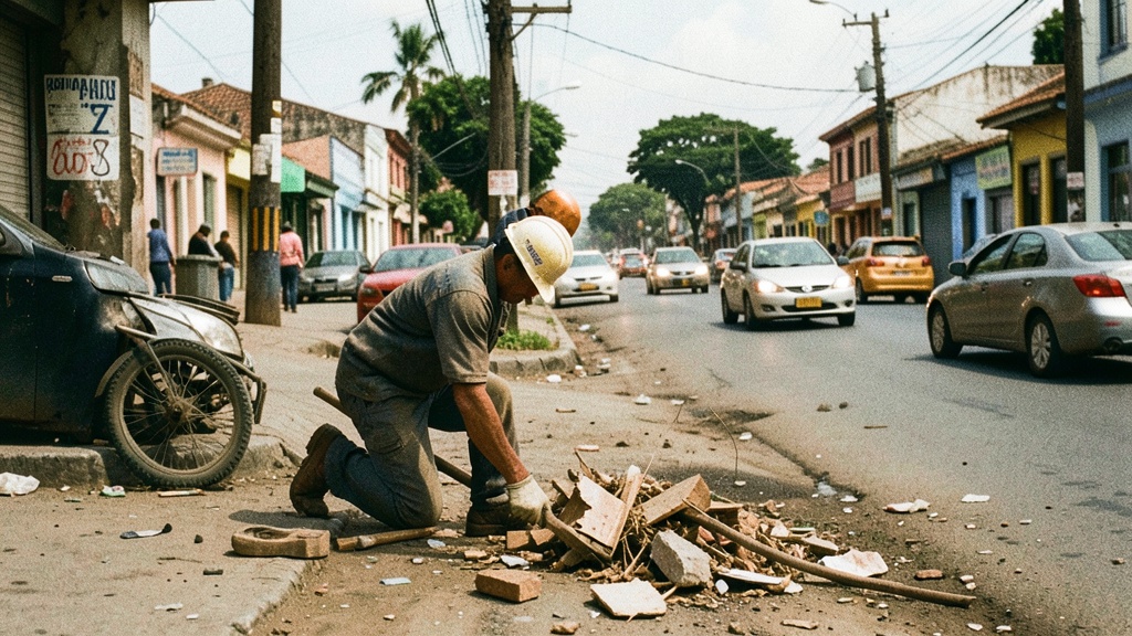 CNEL retira poste obstruivo y libera zona para rehabilitación vial en Guayaquil