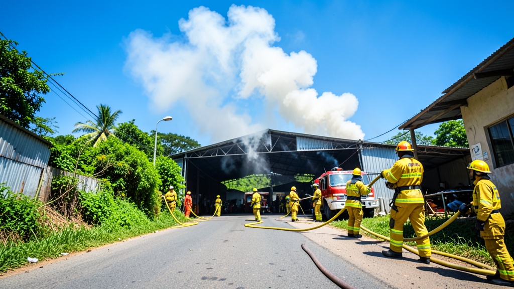 Incendio en vía Durán-Boliche: 14 unidades del Cuerpo de Bomberos controlan galpón industrial