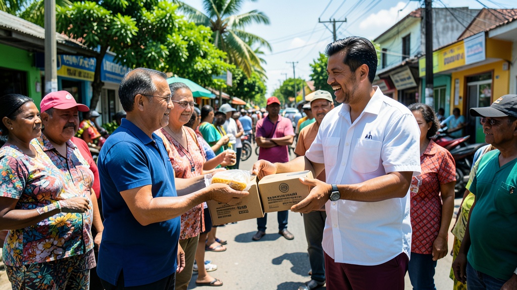 Gobernación entrega 100 kits de alimentos a familias en Durán por el invierno