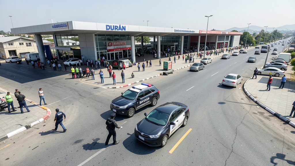 Policía intercepta vehículo cerca de Terminal Terrestre tras alerta por presunto secuestro en Durán