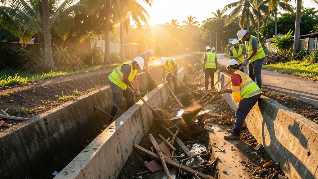SNGRE y Municipio de Daule verifican limpieza de canales en La Seca para la época invernal