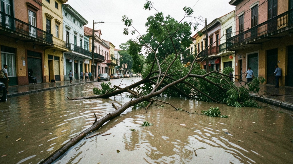 Lluvias intensas dejan 12 puntos con agua estancada y un árbol caído en Guayaquil