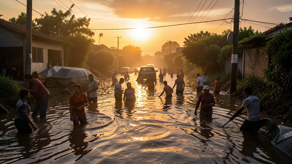 Inundaciones en Daule dificultan fumigación y aíslan a 800 familias en Juan Bautista Aguirre