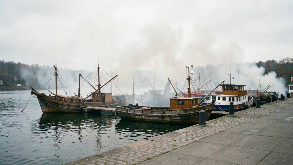 Incendio controlado en dos embarcaciones pesqueras frente al Malecón de Posorja