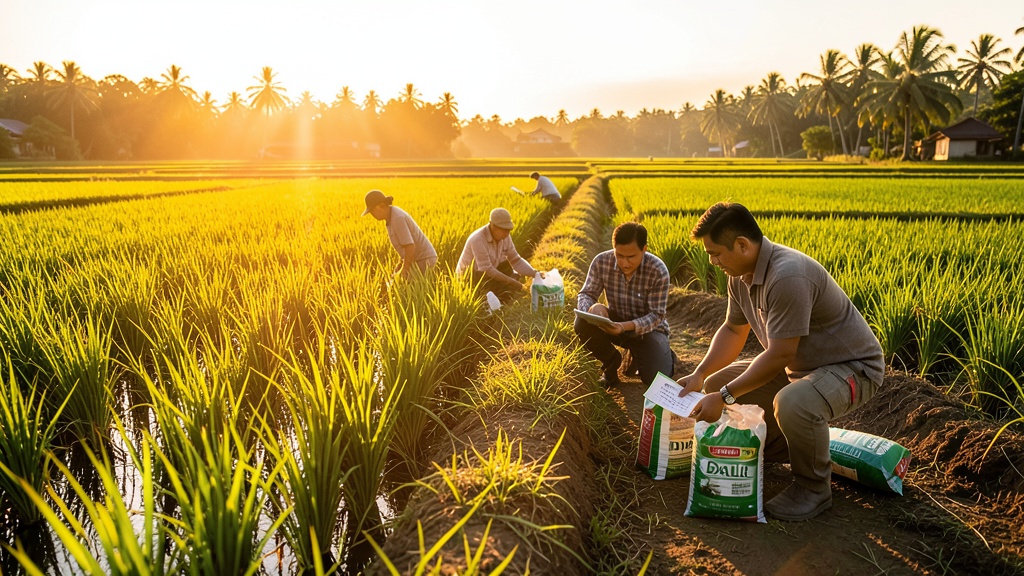 400 productores de Daule reciben títulos de tierra, niveladora y urea del MAG