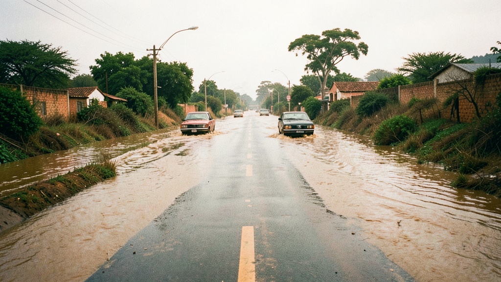 Inundación en la vía Jujan-Babahoyo cierra cuatro carriles este 24 de marzo