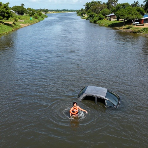 Trágico ahogamiento en Daule: Mujer intentó salvar al conductor que falleció en el canal