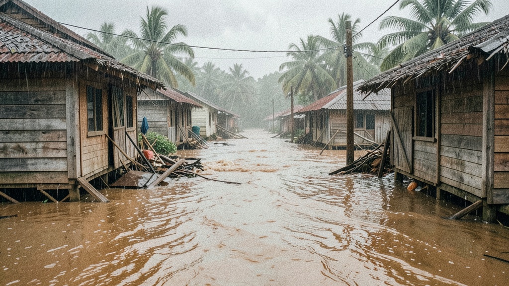 Desborde del río deja viviendas inundadas en Tenguel tras lluvias