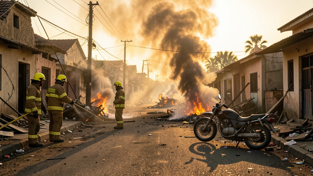 Explosión en Daule deja cinco inmuebles dañados y una moto destruida