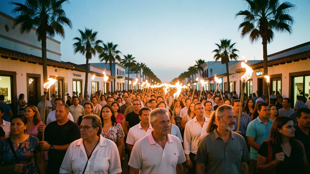 Playas rinde homenaje a los bomberos con el tradicional Desfile de Antorchas