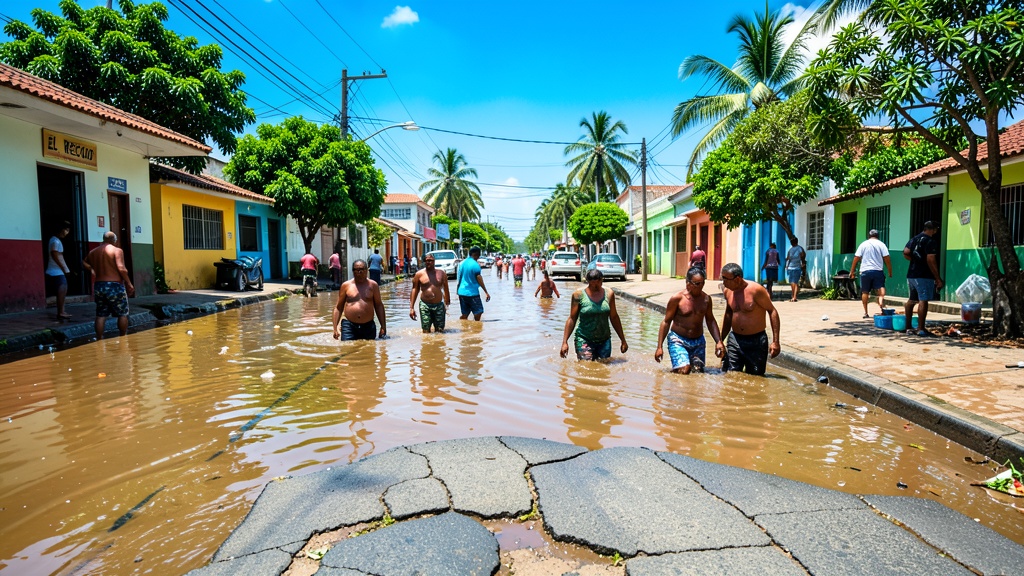 Inundaciones en El Recreo: moradores denuncian el estado de las calles tras la lluvia del 22 de febrero