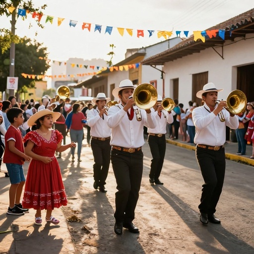La Banda Municipal animó la Calle Panamá con cumbia y tradición durante el feriado