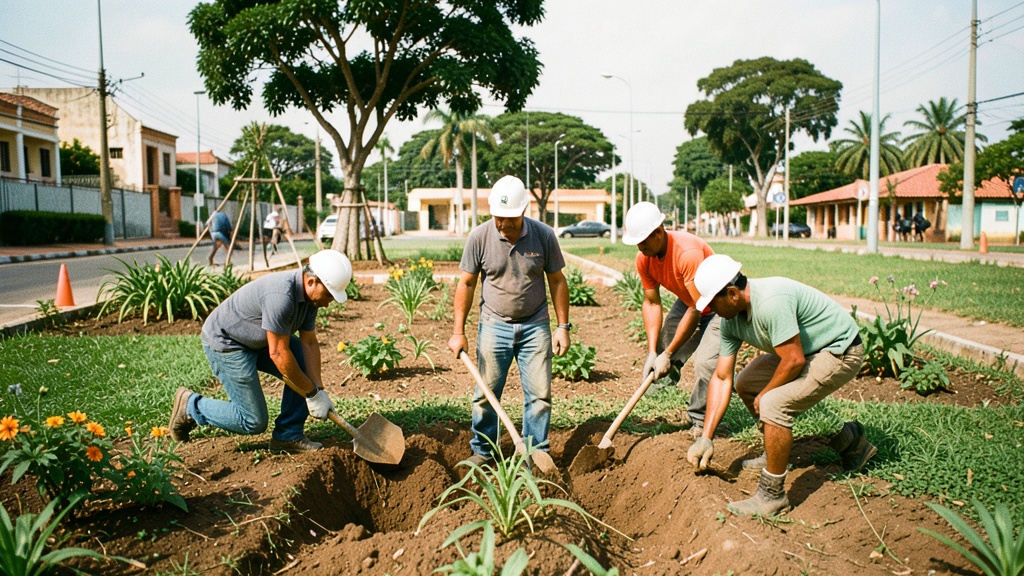 Inicia construcción del parterre en Cdla. Brasilia, Coronel Marcelino Maridueña