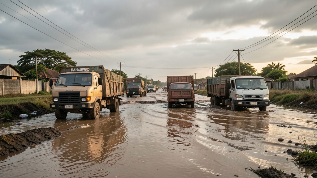 Vía Babahoyo–Jujan registra 80 cm de agua y paraliza el transporte interprovincial