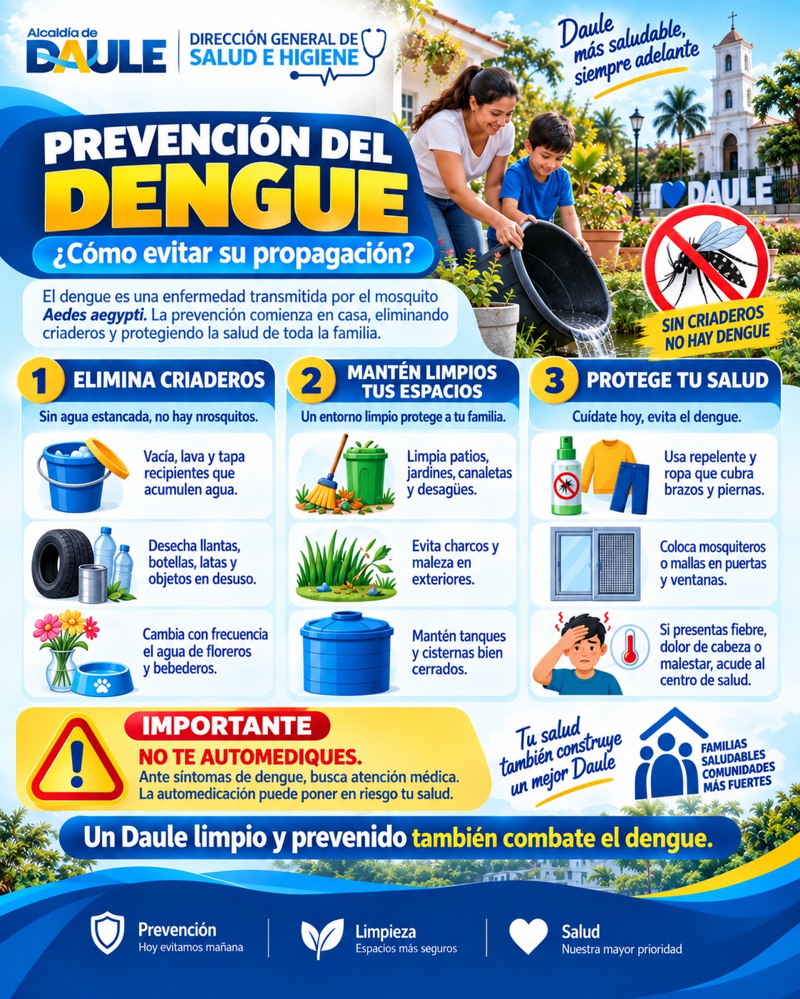Prevención del dengue en Daule: claves para eliminar criaderos de mosquitos