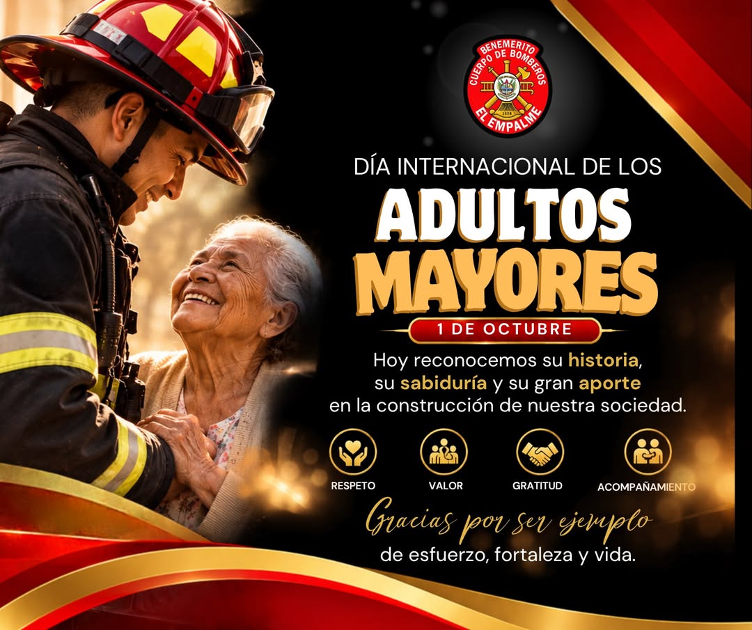 Bomberos de El Empalme rinden homenaje a los adultos mayores en su día