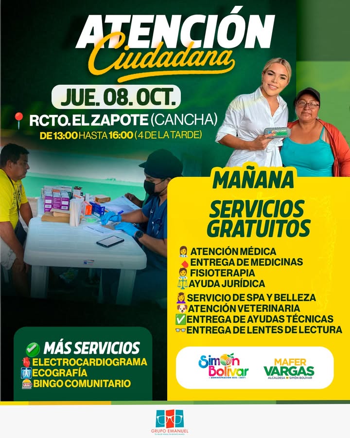 Jornada de atención ciudadana en Simón Bolívar con servicios gratuitos mañana