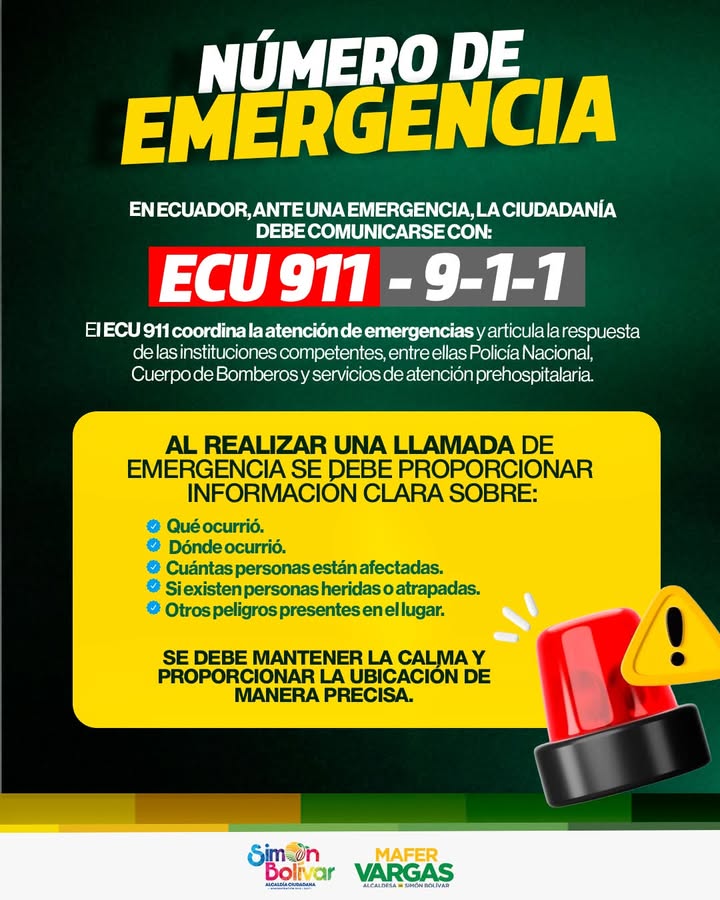 GAD Simón Bolívar reafirma línea directa de emergencias para proteger a la ciudadanía