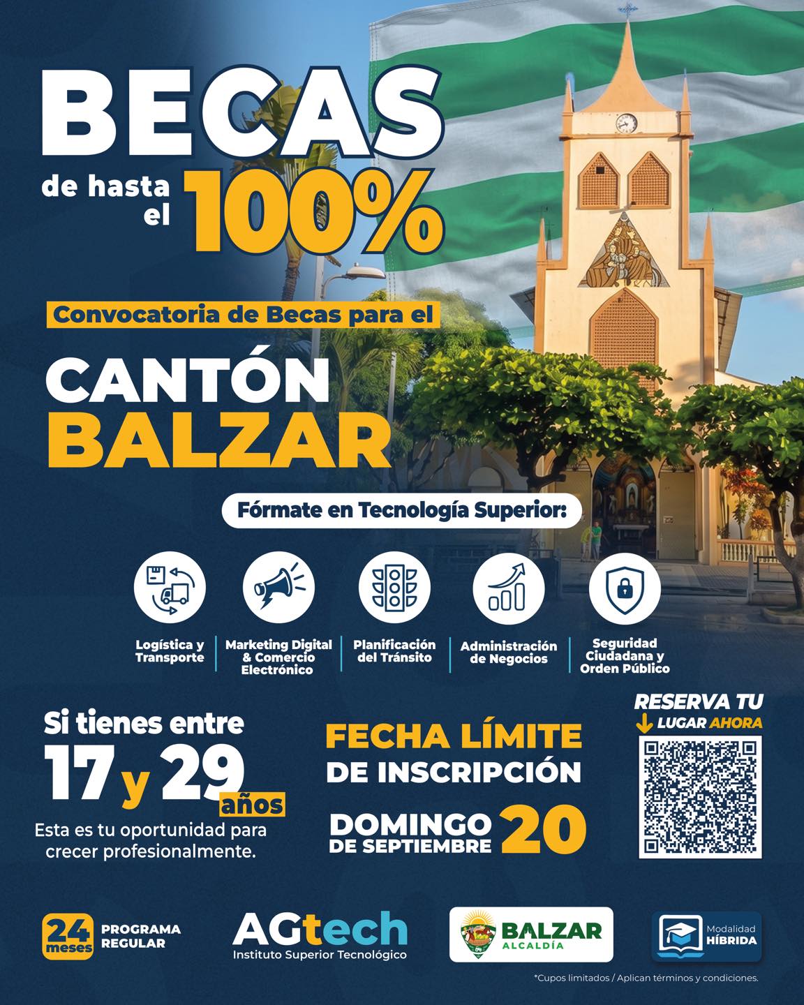 GAD Balzar abre inscripciones para becas completas en carreras técnicas clave