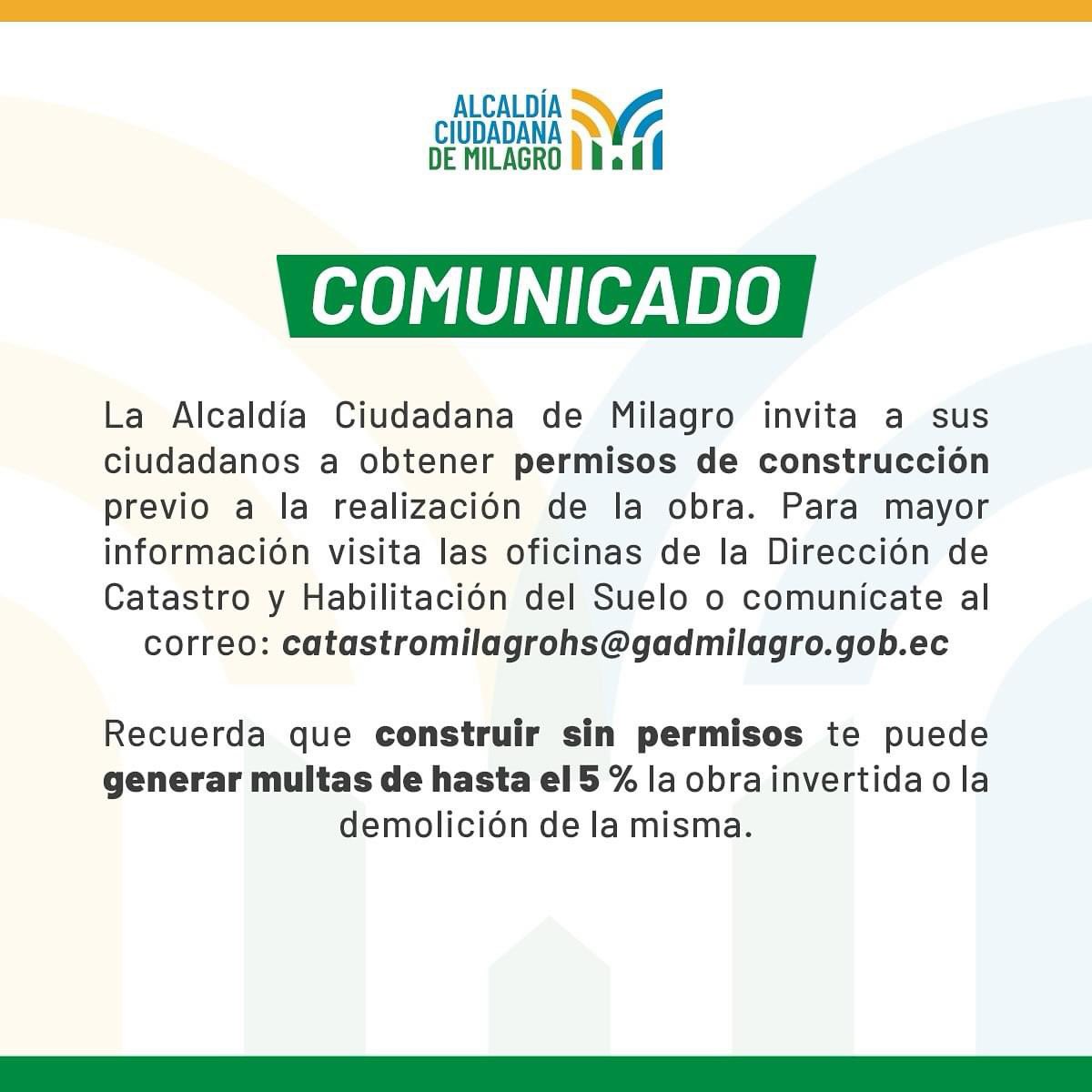 Alcaldía de Milagro exige permisos de construcción antes de iniciar obras