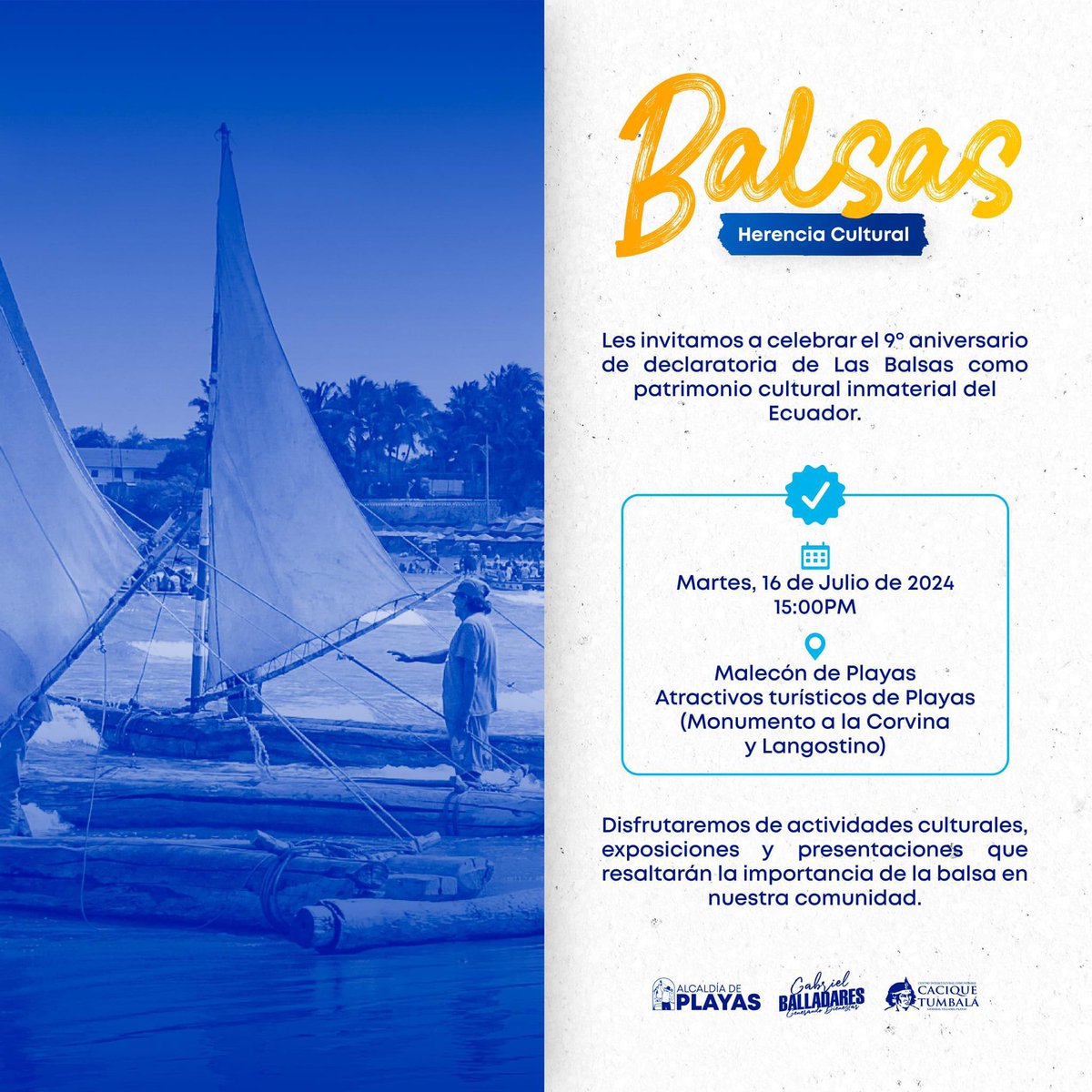 Playas celebra el 9° aniversario de Las Balsas como Patrimonio Cultural inmaterial