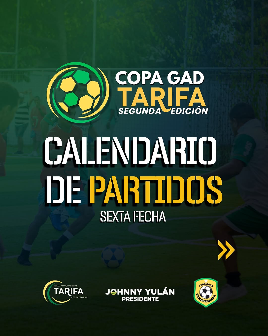 Cronograma oficial: Continúan los partidos de la Copa GAD Tarifa Segunda Edición
