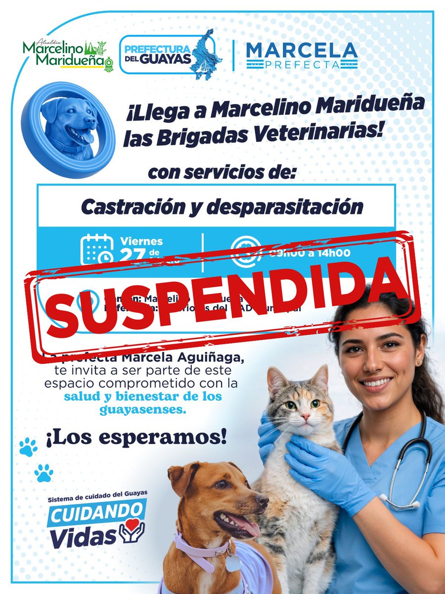 Prefectura del Guayas cancela brigada veterinaria en Coronel Marcelino Maridueña