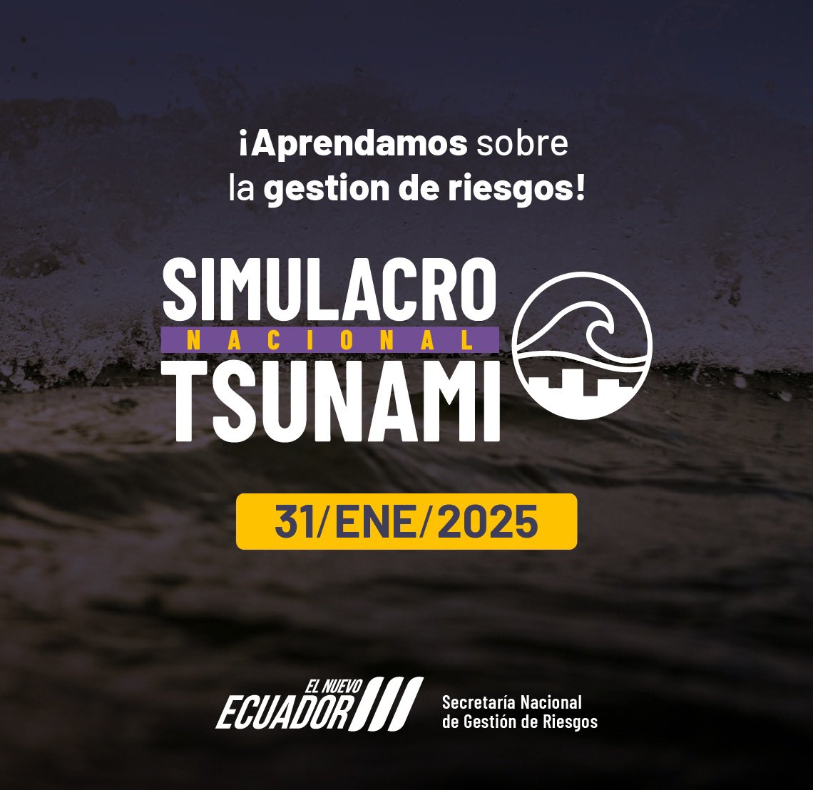 Simulacro de Tsunami 2025 en Guayaquil y cantones costeros el 31 de enero