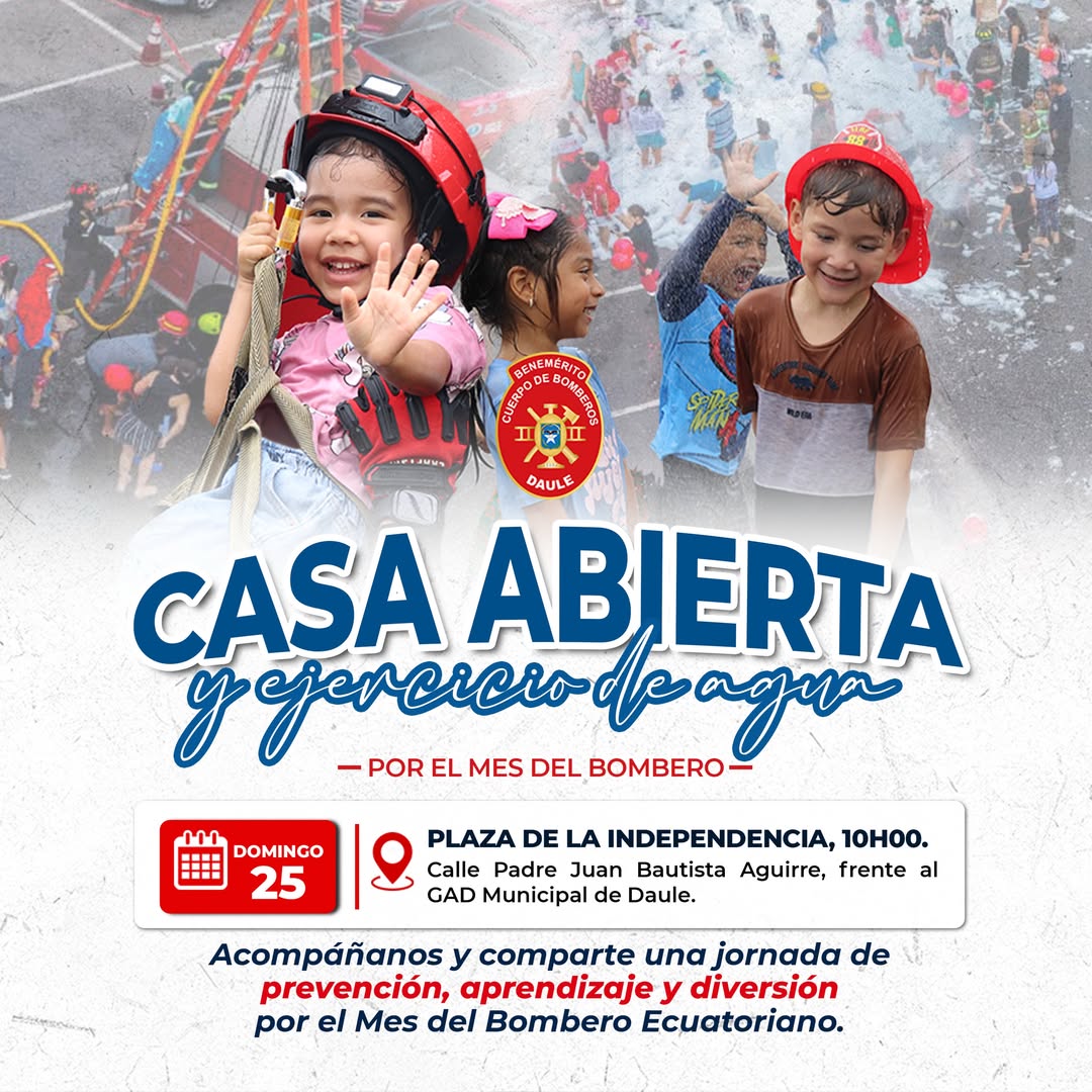 Casa abierta y ejercicio de agua del Cuerpo de Bomberos se realizará este domingo en Daule