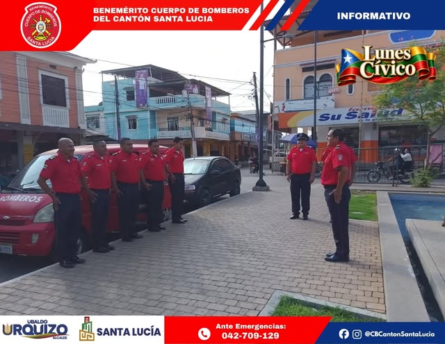 Santa Lucía inicia la Semana del Bombero Ecuatoriano con acto cívico