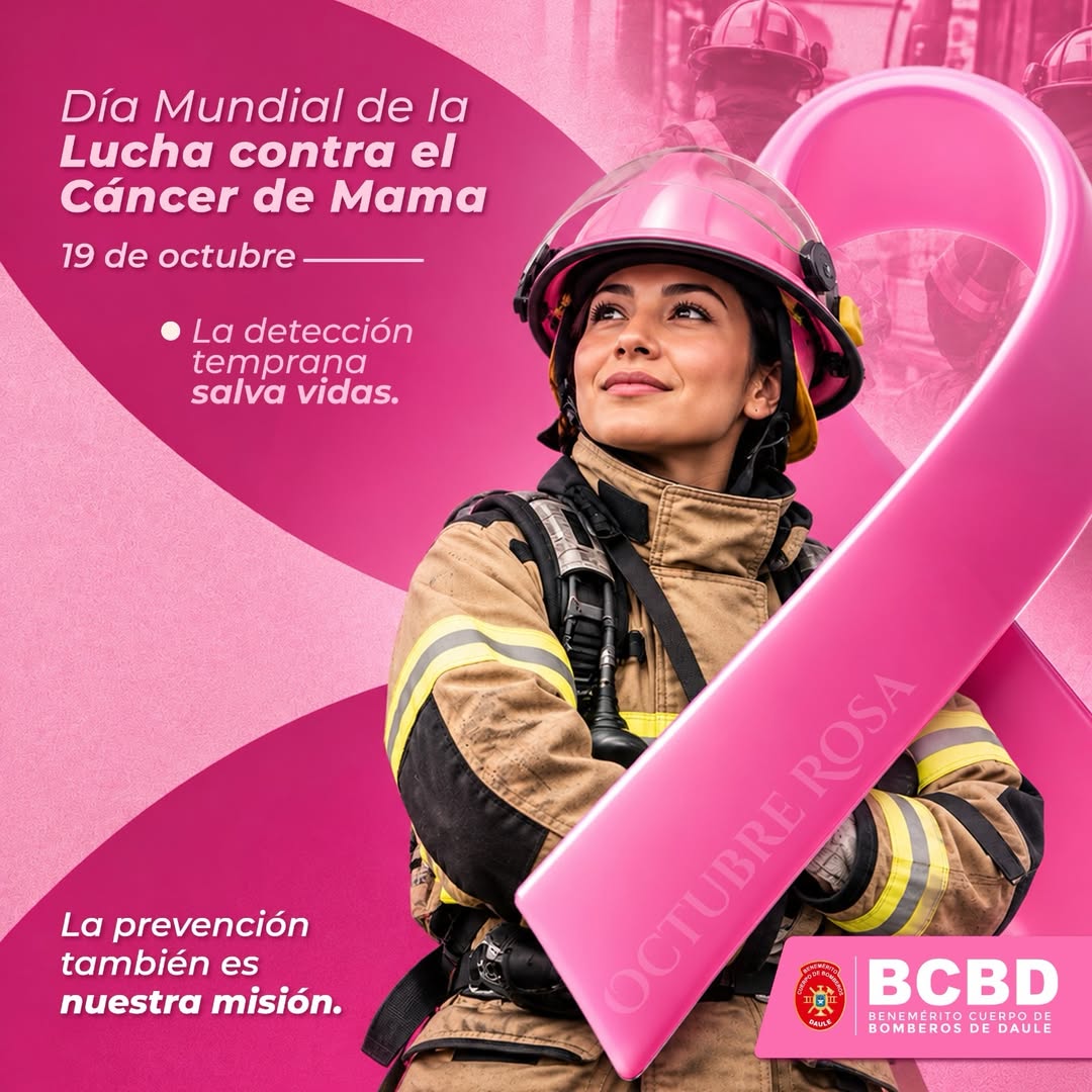Bomberos de Daule promueven detección temprana del cáncer de mama este 19 de octubre
