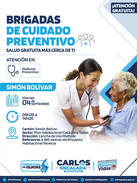 Prefectura del Guayas activa brigadas de cuidado preventivo en Simón Bolívar