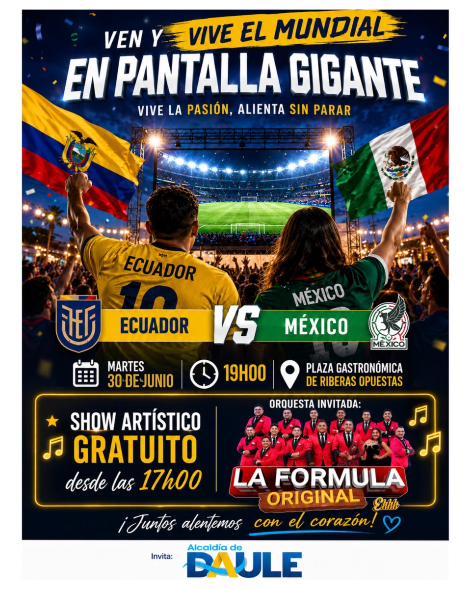 Daule transmite Ecuador vs México en pantalla gigante este 30 de junio