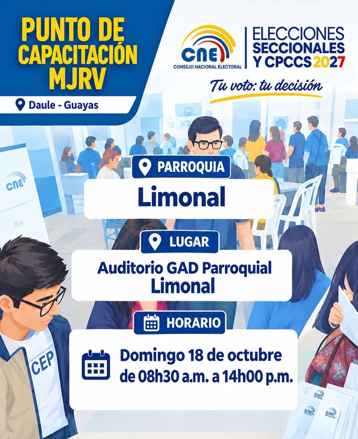 CNE capacita a miembros de Juntas Receptoras del Voto en Limonal el 18 de octubre