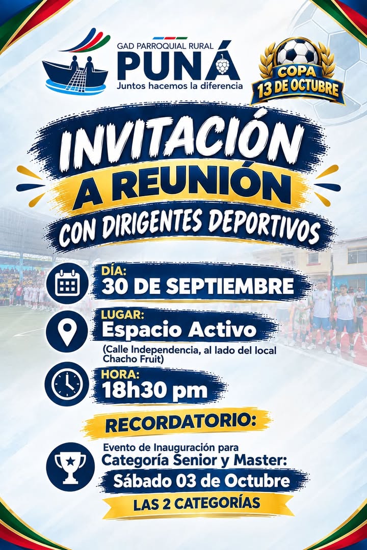 Puná celebra 191 años de parroquialización con reunión de líderes deportivos