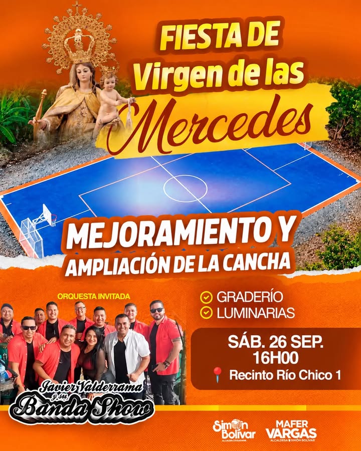 Simón Bolívar celebra a la Virgen de las Mercedes con música y obras públicas