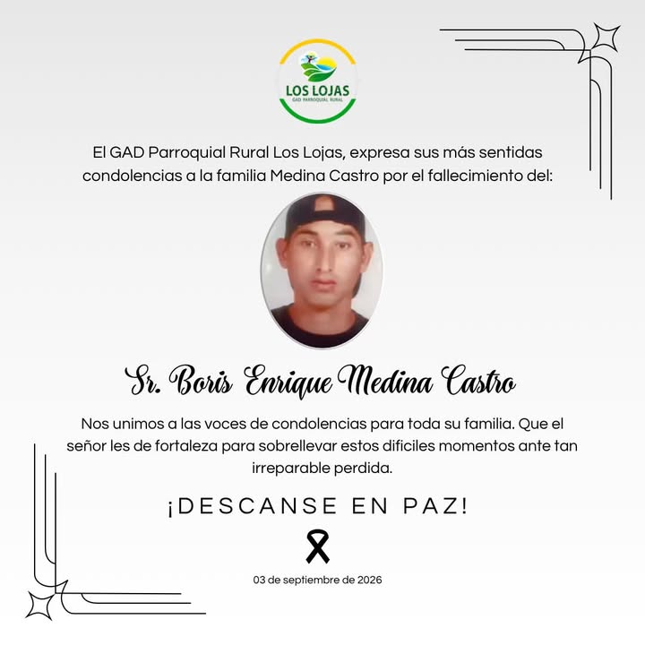 GAD Los Lojas expresa duelo por el fallecimiento de Boris Medina