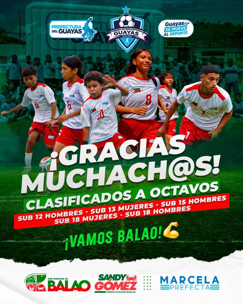 Selecciones de Balao avanzan a octavos en el Intercantonal del Guayas